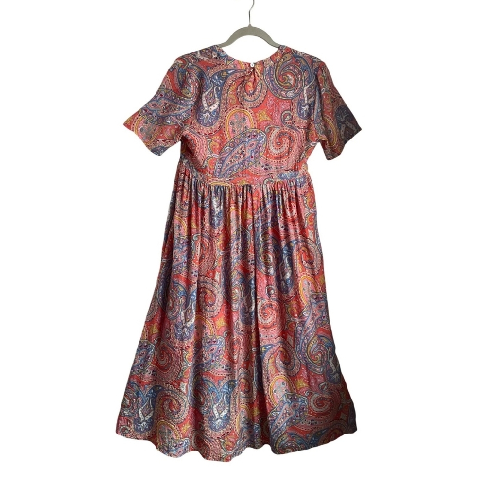 Molly Bracken Small Paisley Midi Dress Empire Waist V-Neck Flowy Boho - Picture 7 of 16